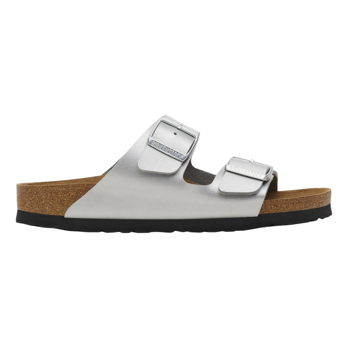 Birkenstock Arizona Birko-Flor in Silver - side view
