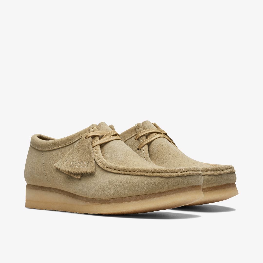 Clarks Wallabee in Maple Suede - 3/4 angle pair