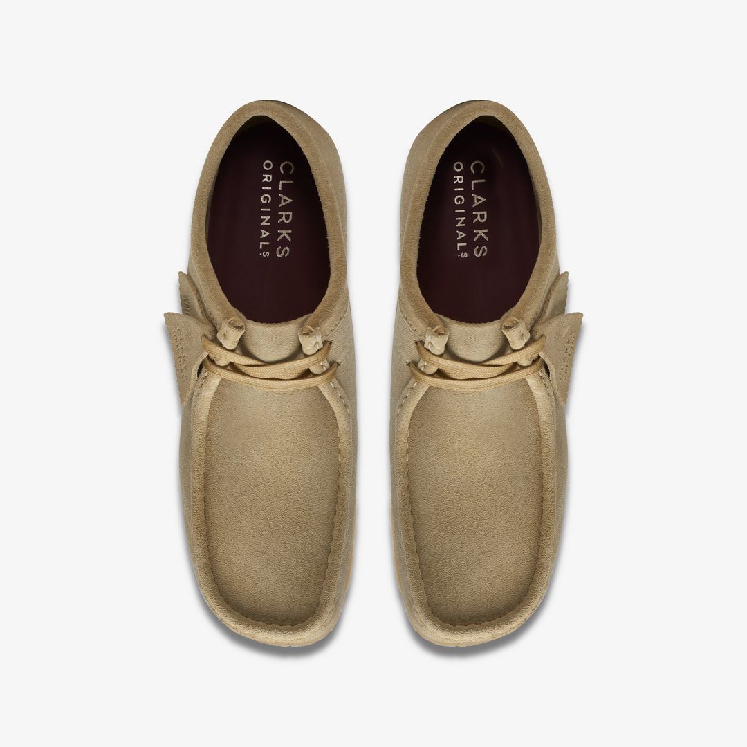 Clarks Wallabee in Maple Suede - top view pair
