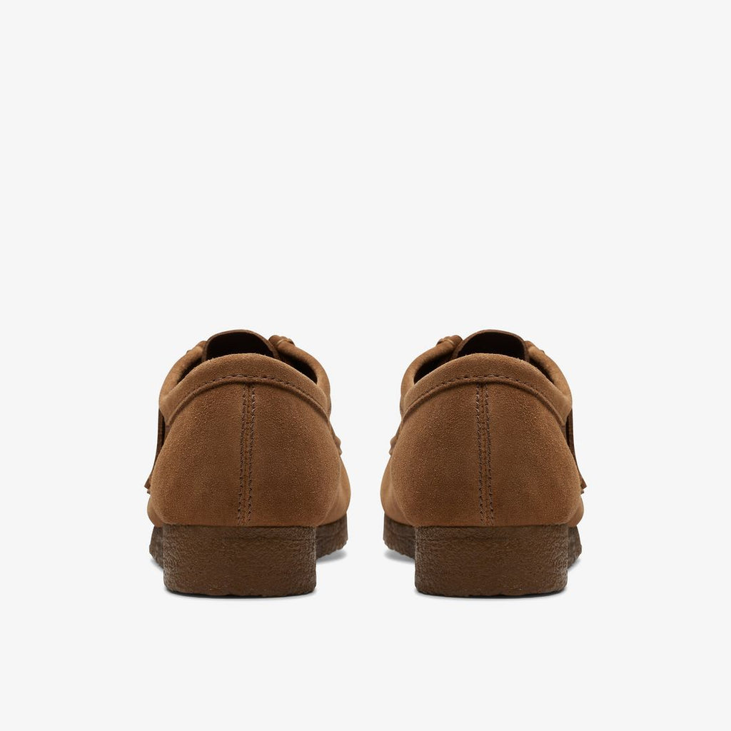 Clarks Wallabee in Cola Suede - back view pair