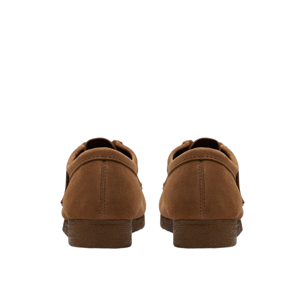 Clarks Wallabee in Cola Suede - back view pair