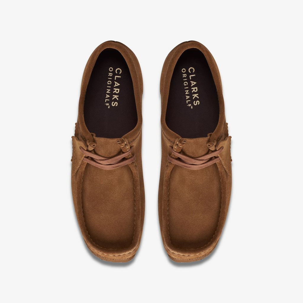 Clarks Wallabee in Cola Suede - top view pair