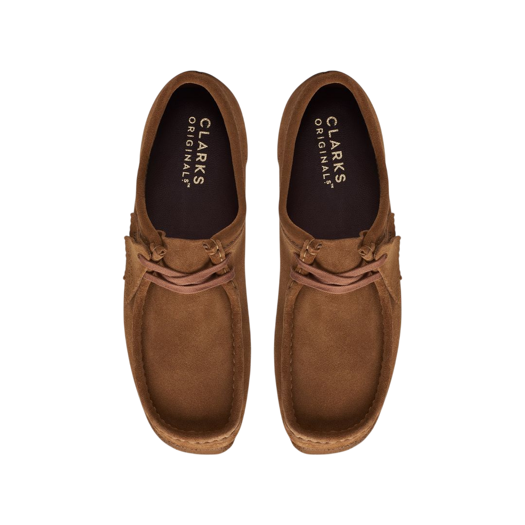 Clarks Wallabee in Cola Suede - top view pair