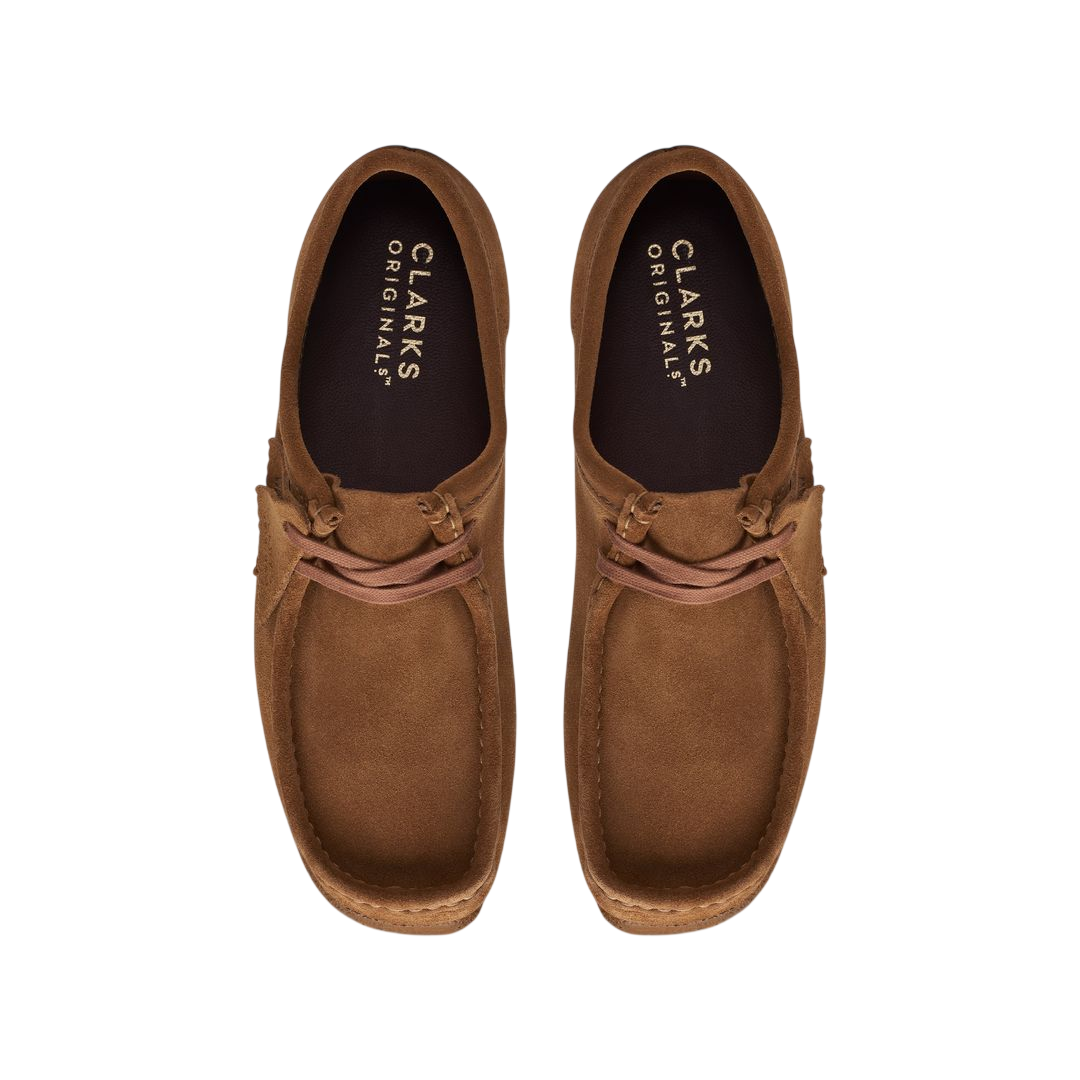 Clarks Wallabee in Cola Suede - top view pair