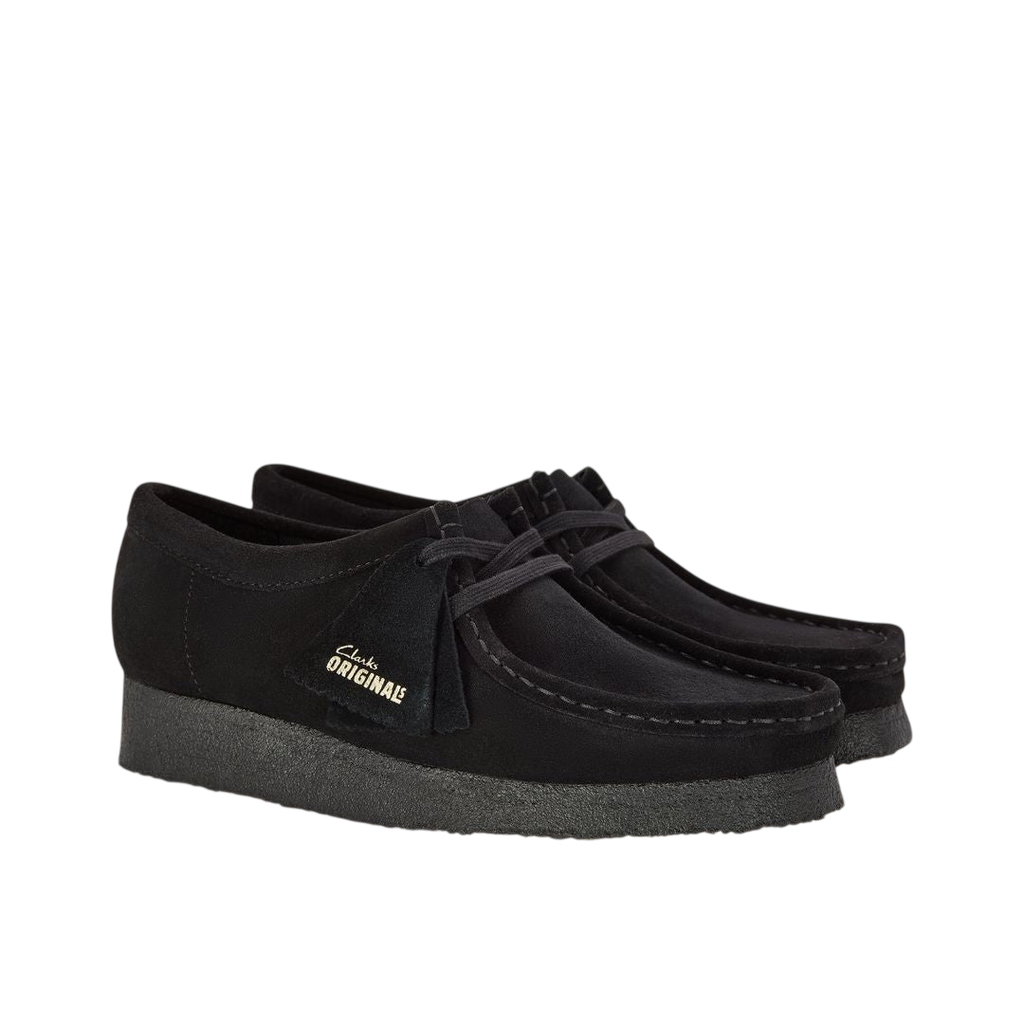 Clarks Wallabee Black Suede - 3/4 angle pair