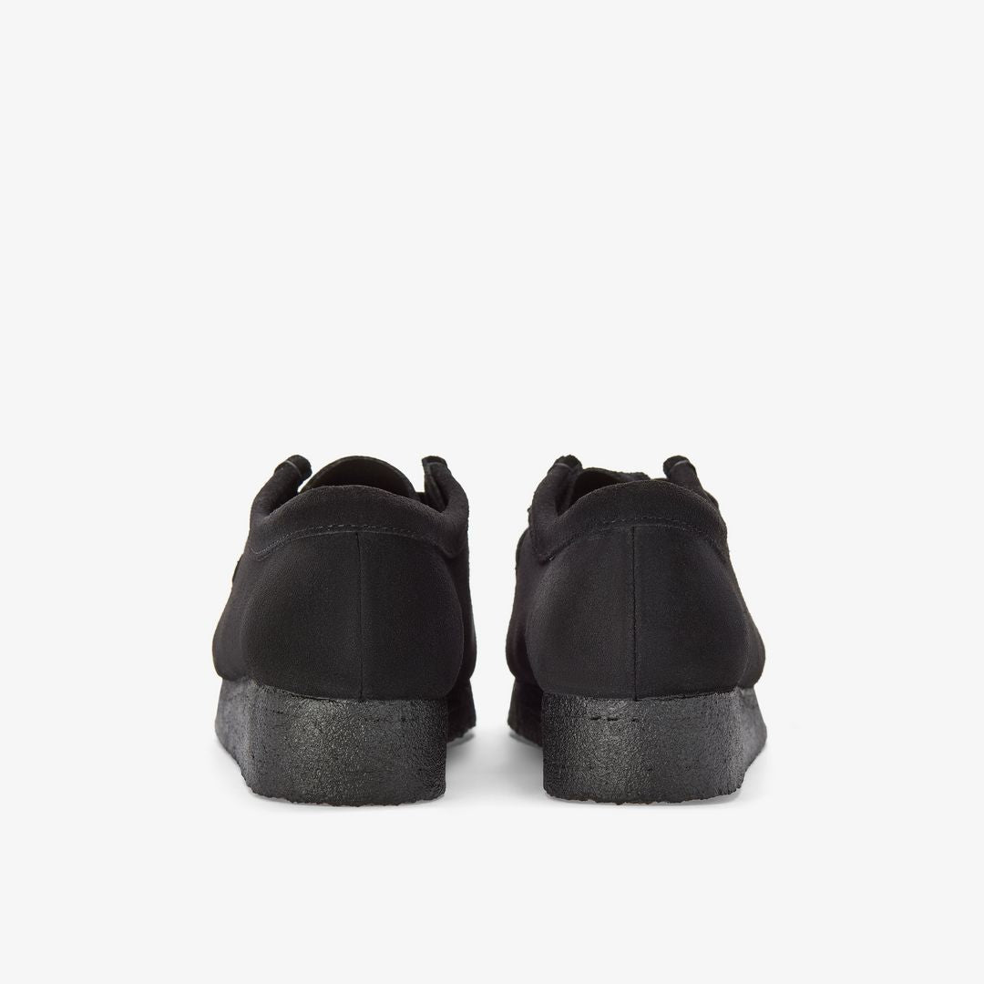 Clarks Wallabee Black Suede - back view pair
