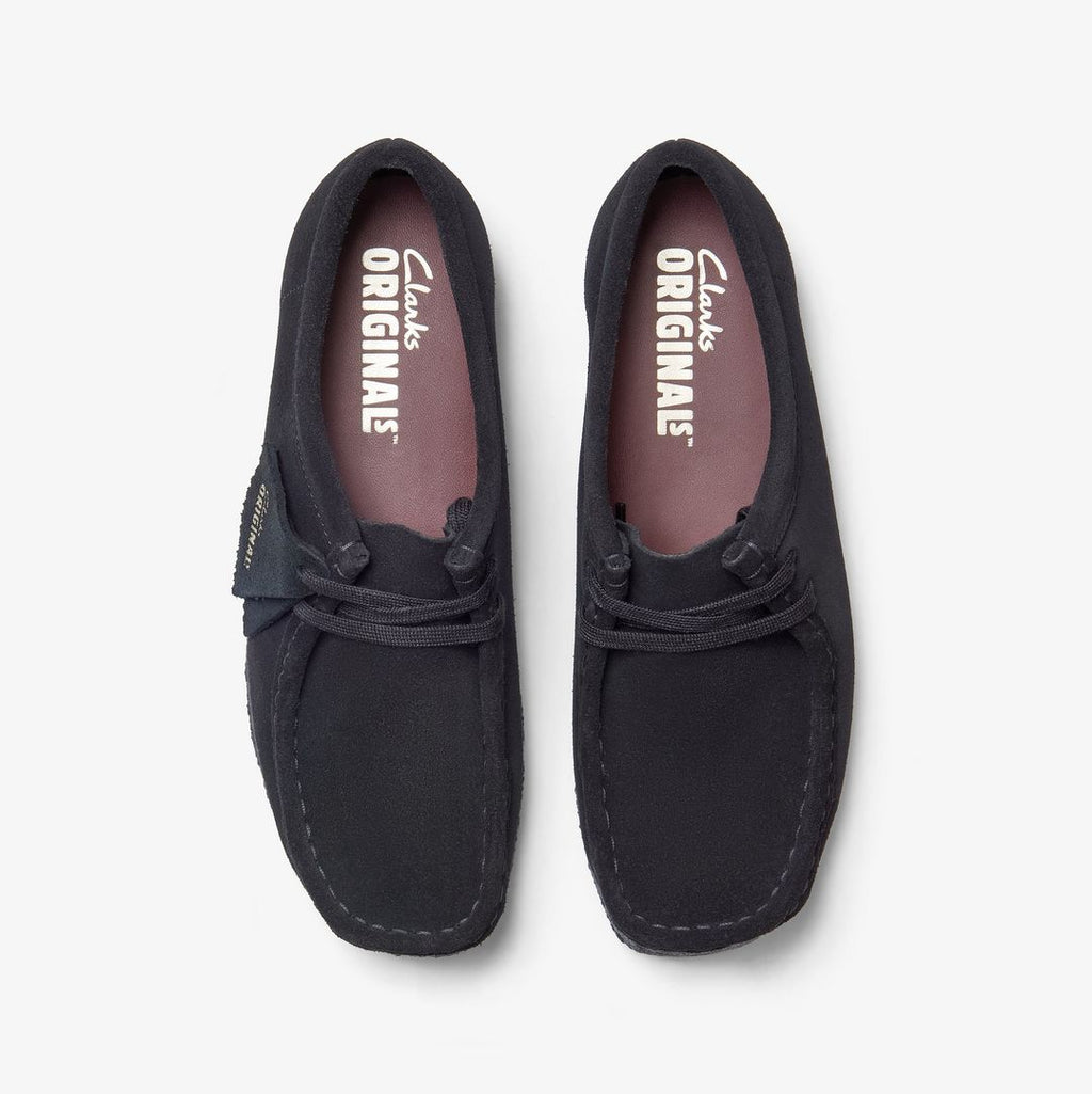 Clarks Wallabee Black Suede - top view pair