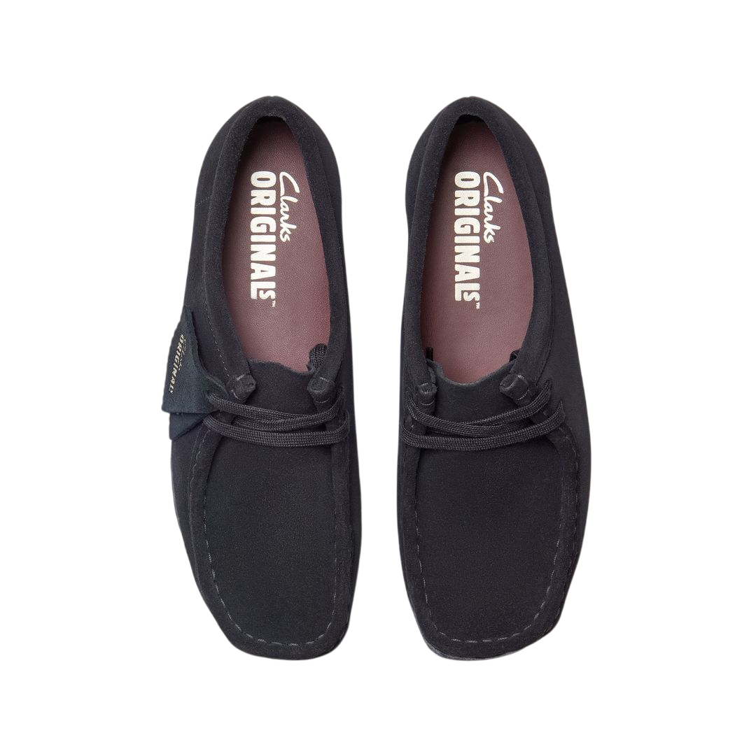 Clarks Wallabee Black Suede - top view pair