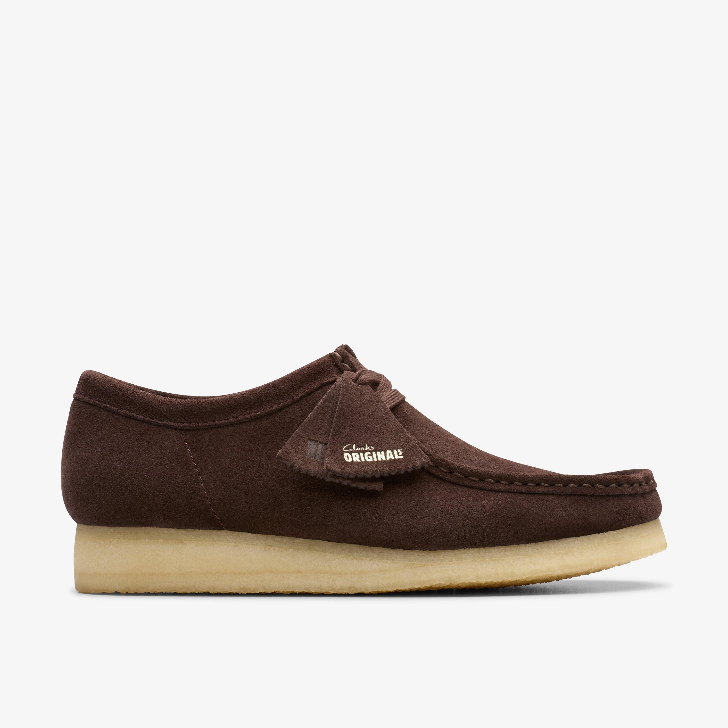 Clarks Wallabee Dark Brown Suede - side view