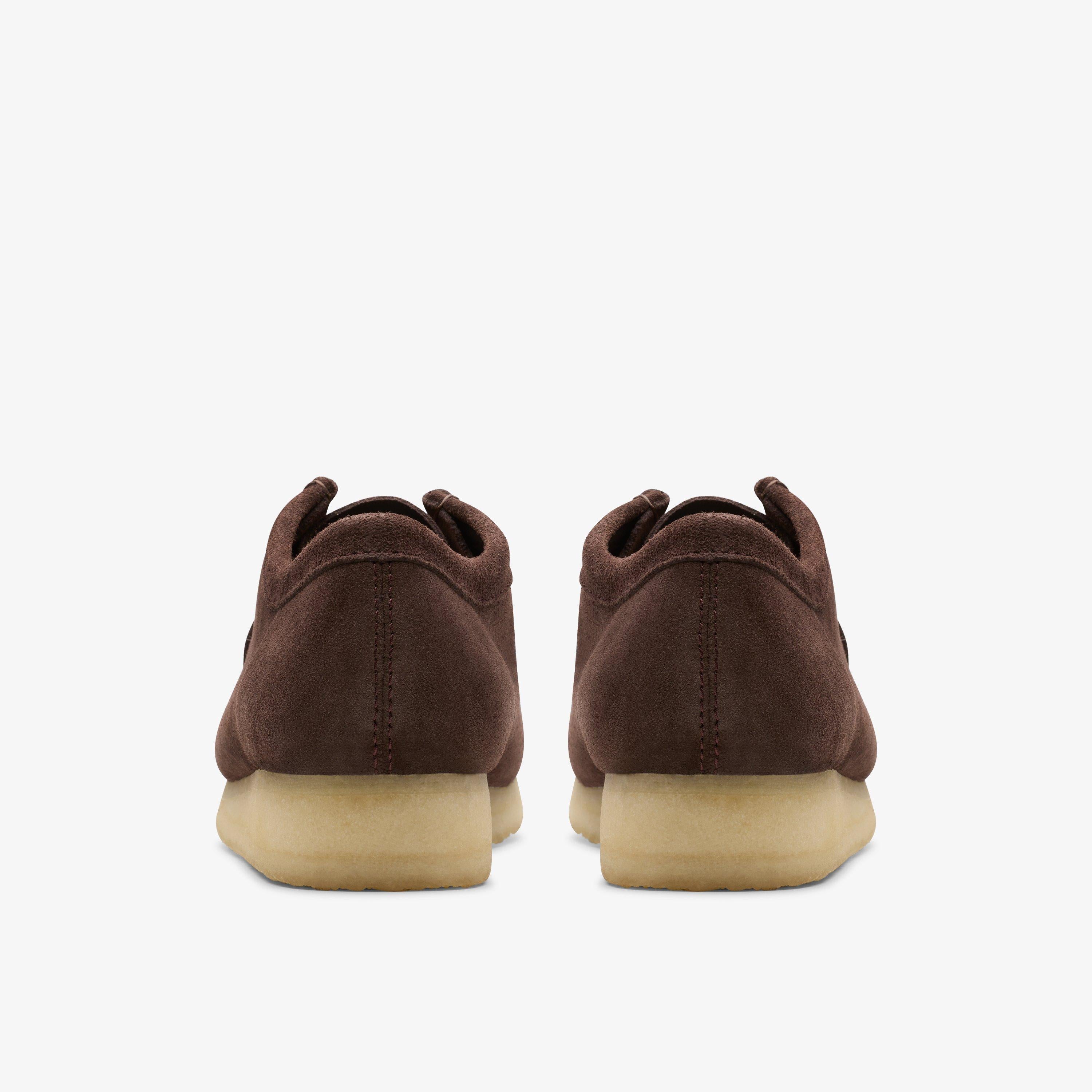 Clarks Wallabee Dark Brown Suede - top view pair