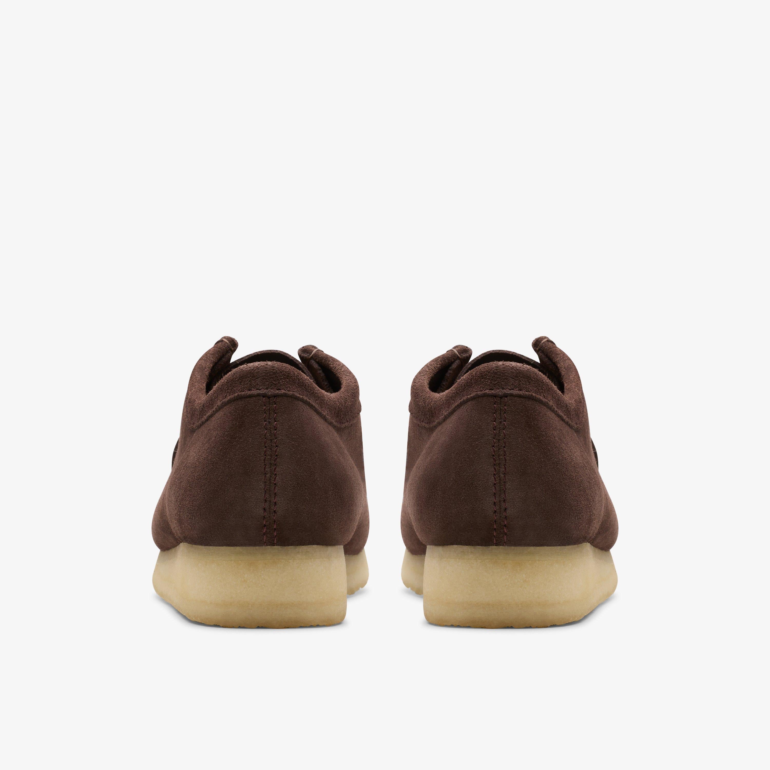 Clarks Wallabee Dark Brown Suede - top view pair