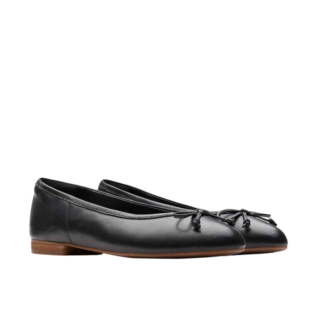 Clarks Fawna Lily Black Leather Ballet Flat - pair side view
