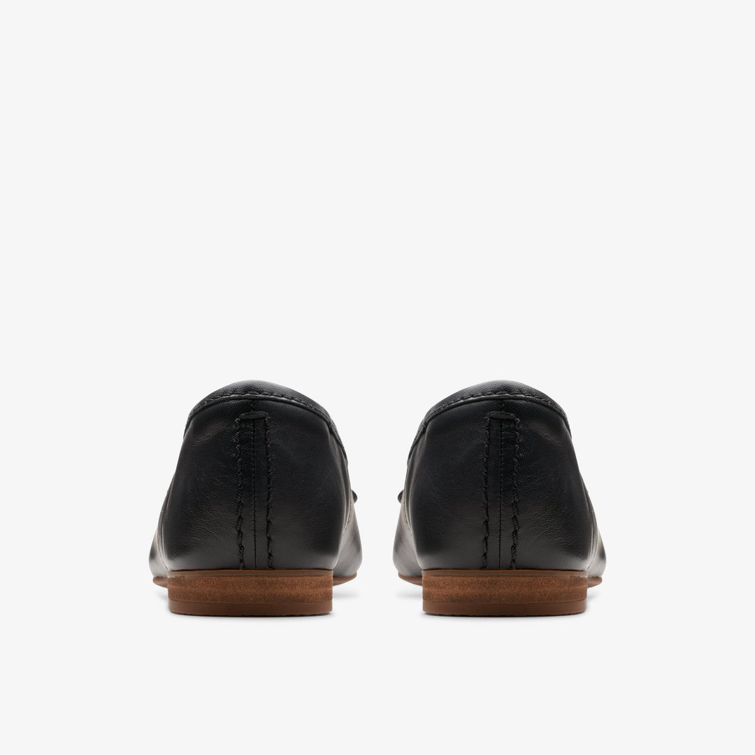 Clarks Fawna Lily Black Leather Ballet Flat - back view pair
