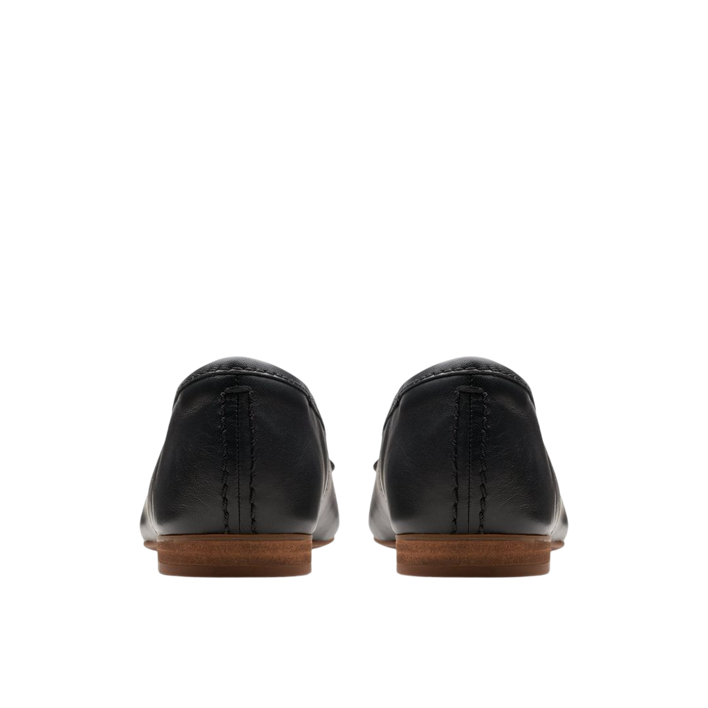 Clarks Fawna Lily Black Leather Ballet Flat - back view pair