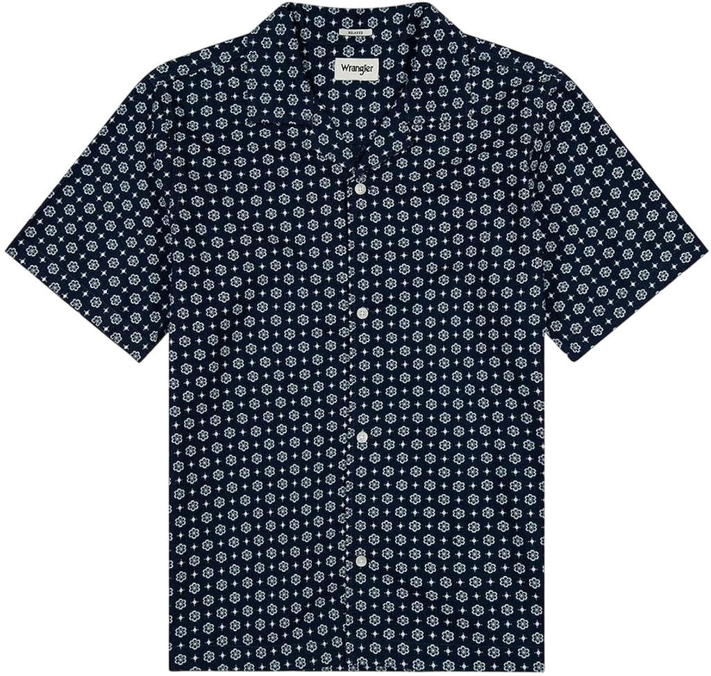Wrangler SS Resort Shirt Blue Geo