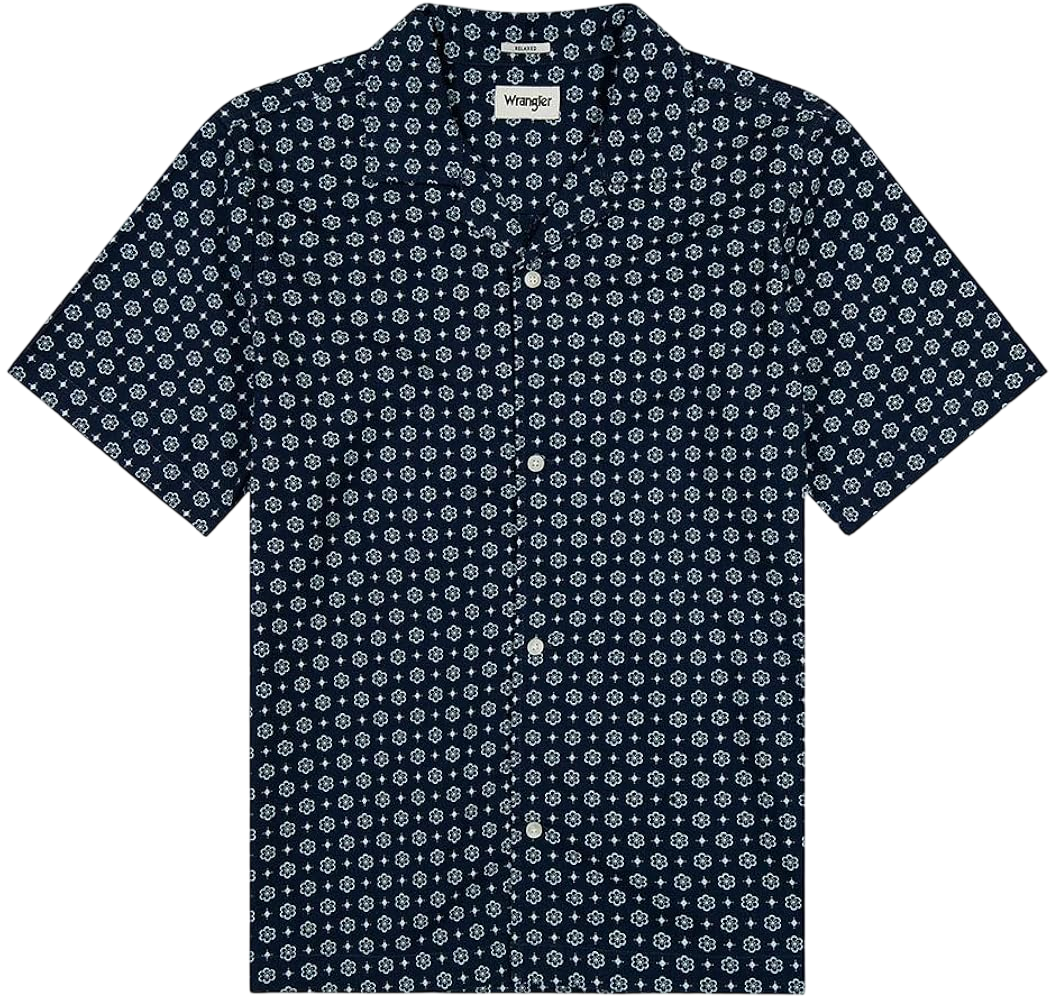 Wrangler SS Resort Shirt Blue Geo