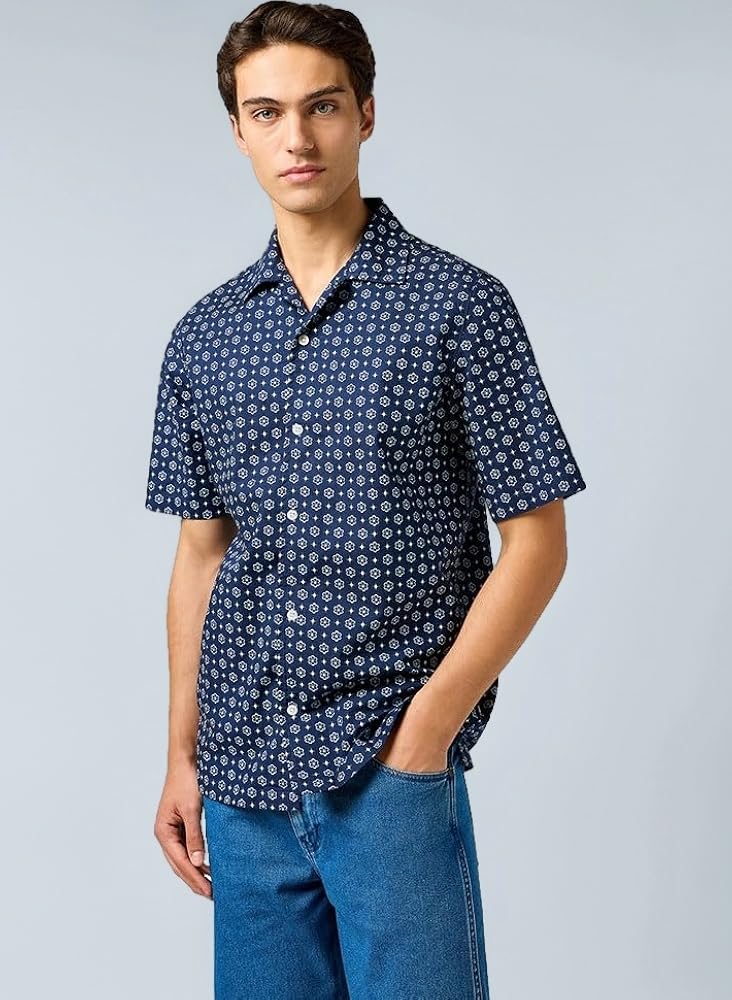 Wrangler SS Resort Shirt Blue Geo