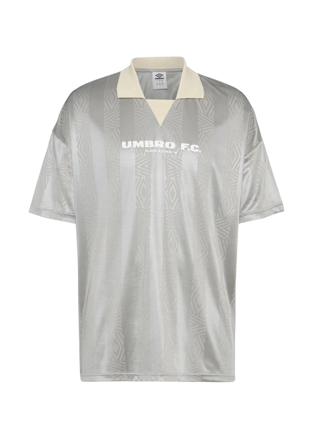 Umbro Retro Fire Whirl Diamond Football Shirt in Silver