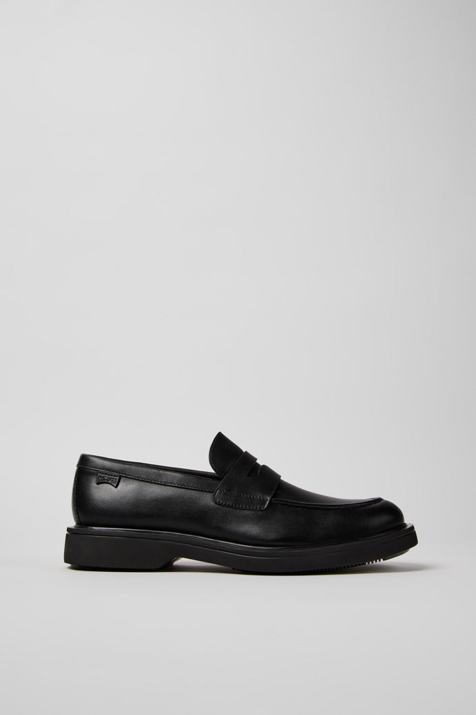 Camper Norman Penny Loafers in Black Leather - side view