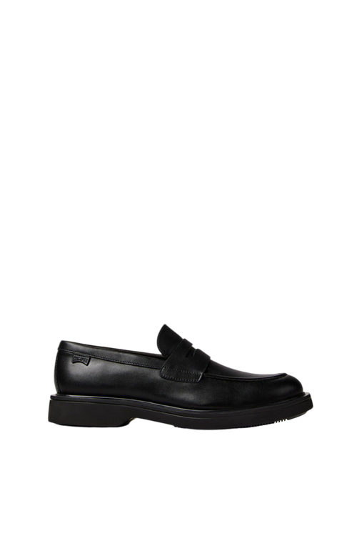 Camper Norman Penny Loafers in Black Leather - side view