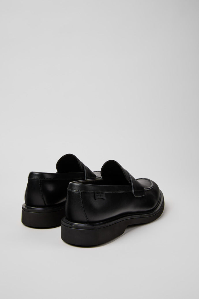 Camper Norman Penny Loafers in Black Leather - back view pair