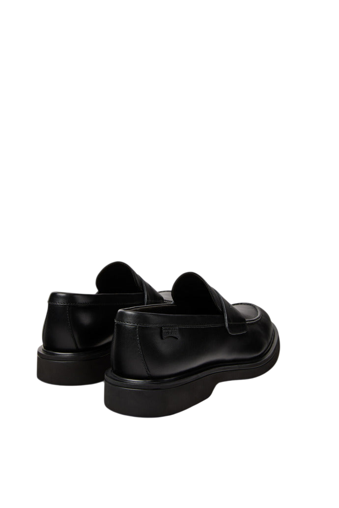 Camper Norman Penny Loafers in Black Leather - back view pair