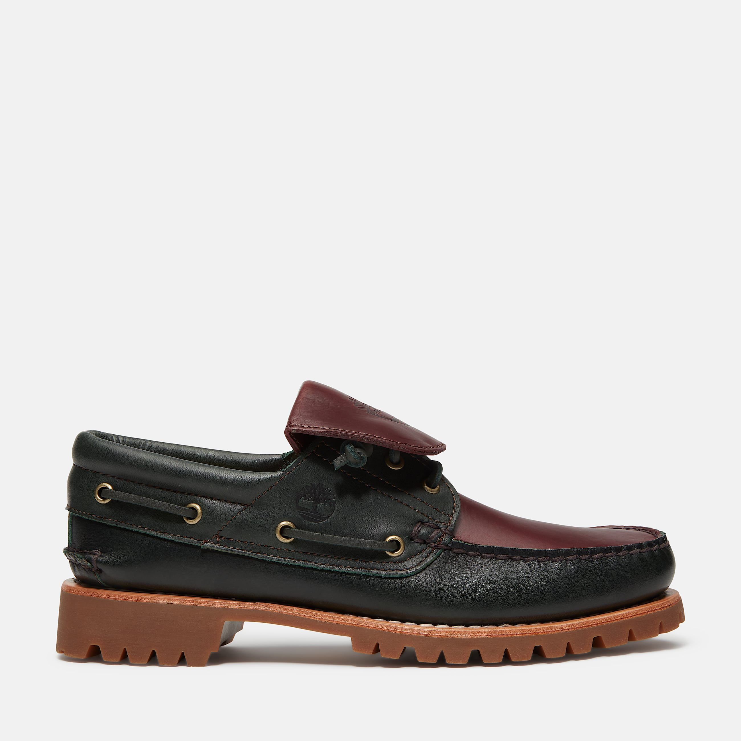 Timberland 3-Eye Boat Shoe Dark Green Full-Grain/Dark Brown