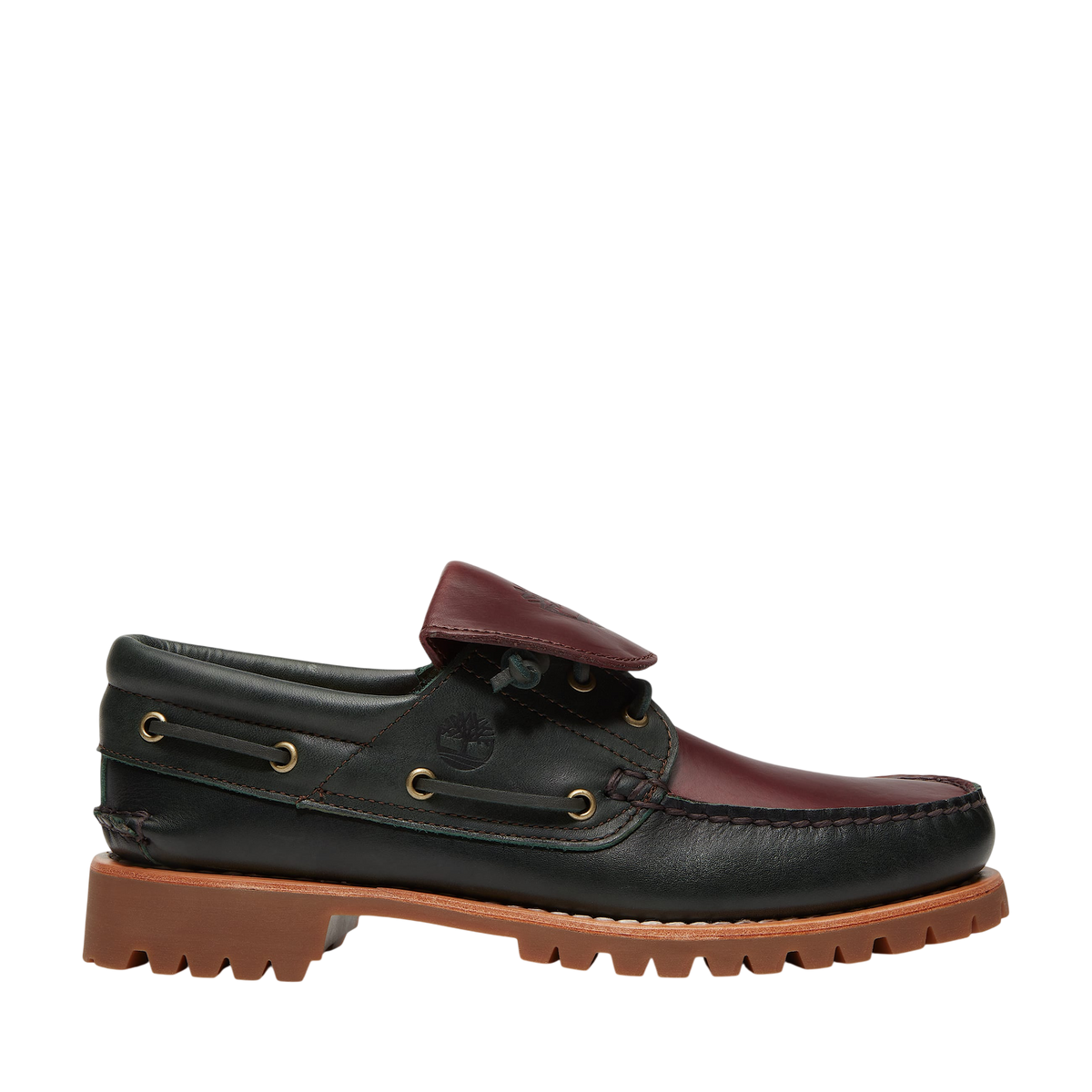 Timberland 3-Eye Boat Shoe Dark Green Full-Grain/Dark Brown