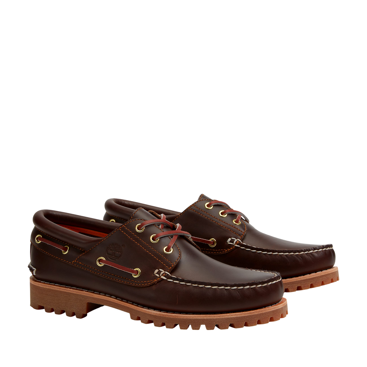 Timberland 3 Eye Boat Brown - three quarter angle pair