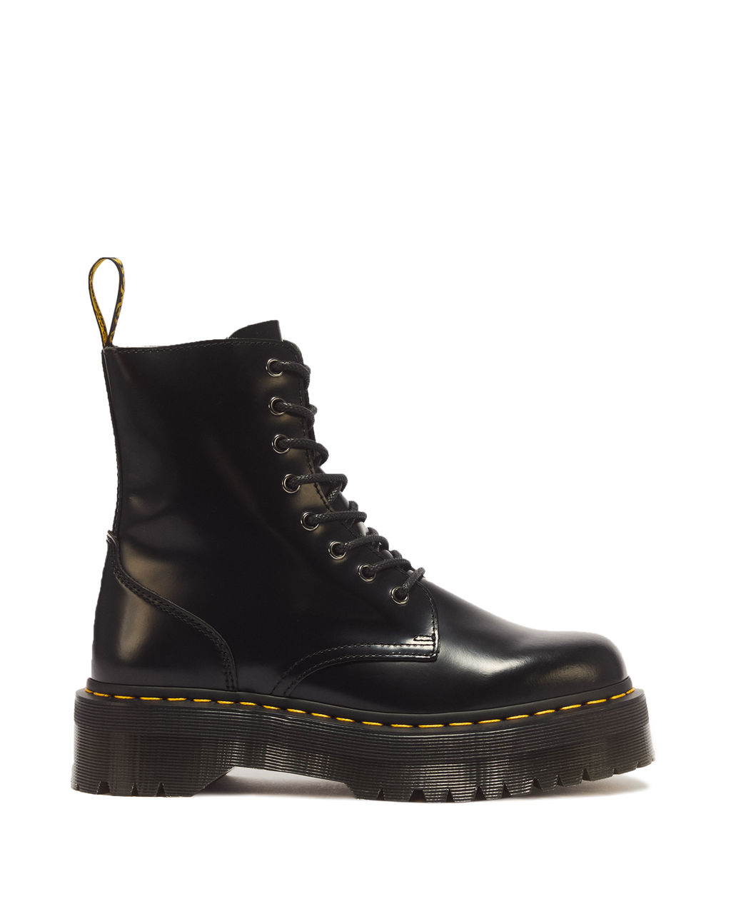 Dr. Martens Jadon Boot Smooth Leather Platforms in Black - side view