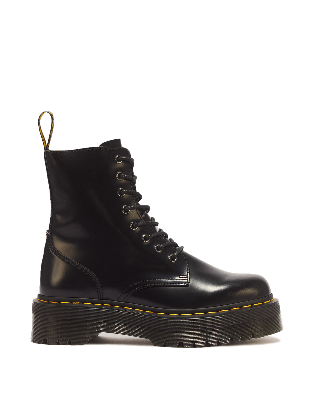 Dr. Martens Jadon Boot Smooth Leather Platforms in Black - side view