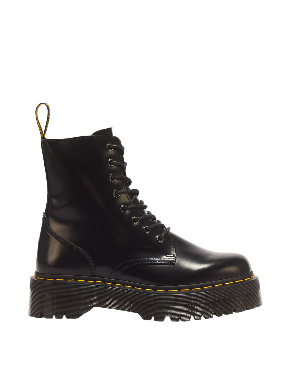 Dr. Martens Jadon Boot Smooth Leather Platforms in Black - side view
