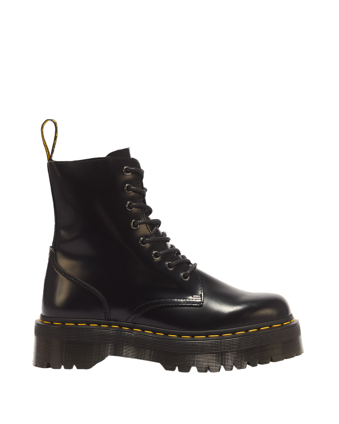 Dr. Martens Jadon Boot Smooth Leather Platforms in Black - side view