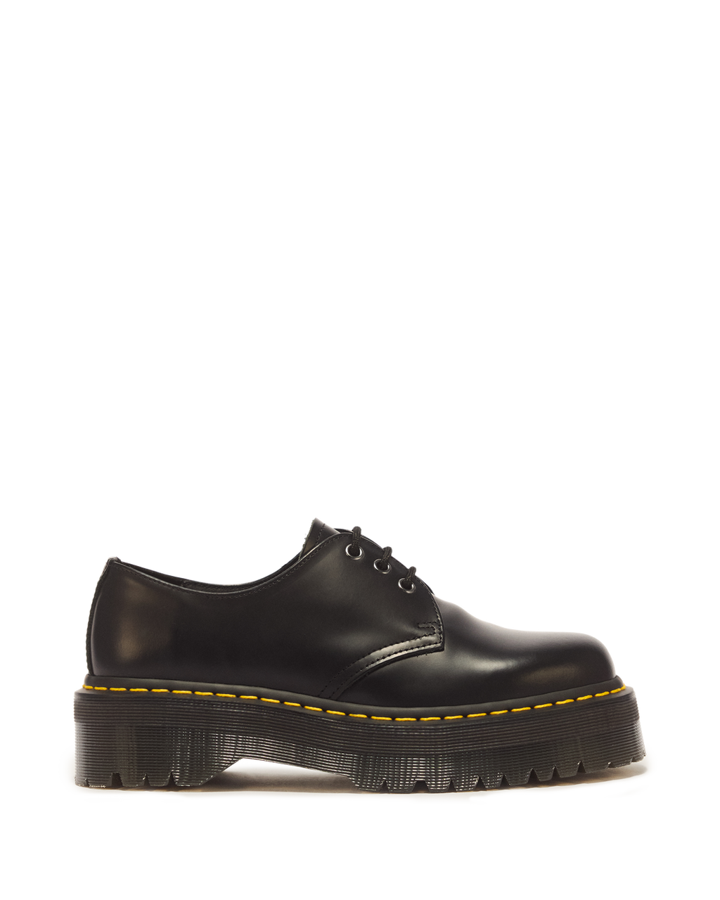 Dr. Martens 1461 Quad Smooth Leather Platform Shoes in Black - side view