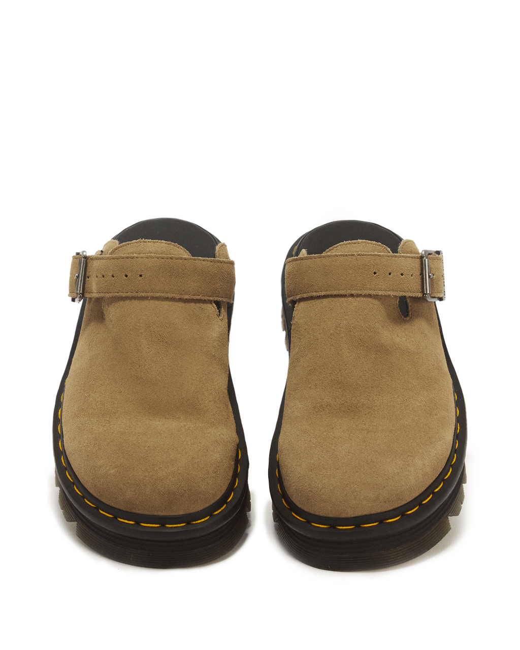 Dr. Martens Zebzag Suede Mule in Savannah Tan - front view pair