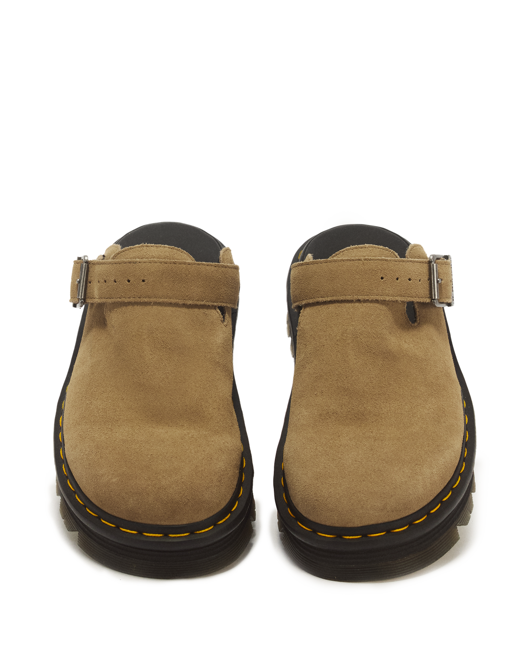 Dr. Martens Zebzag Suede Mule in Savannah Tan - front view pair