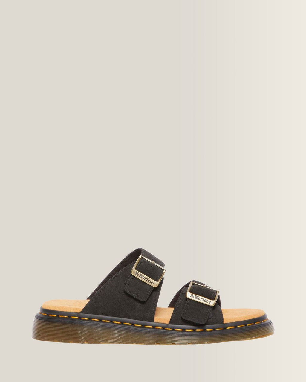 Dr. Martens Josef Suede Slide Sandals in Black - side view