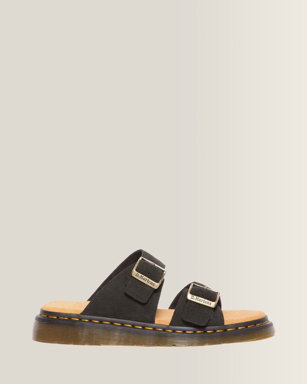 Dr. Martens Josef Suede Slide Sandals in Black - side view