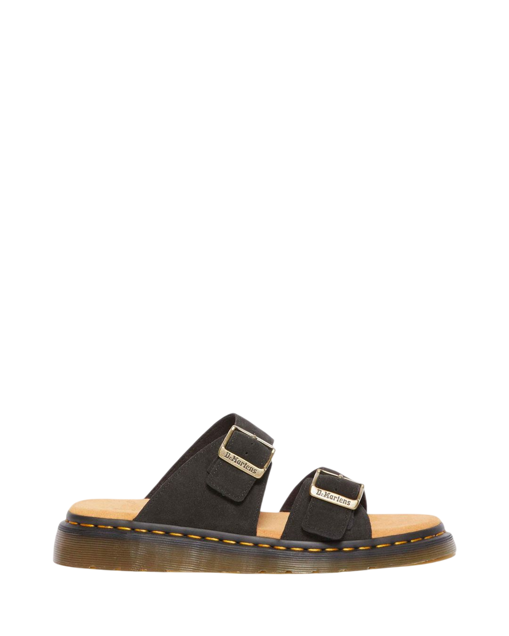 Dr. Martens Josef Suede Slide Sandals in Black - side view