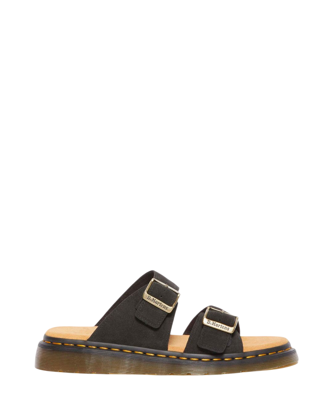 Dr. Martens Josef Suede Slide Sandals in Black - side view
