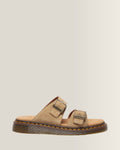 Dr. Martens Josef Suede Slide Sandals in Savannah Tan - side view