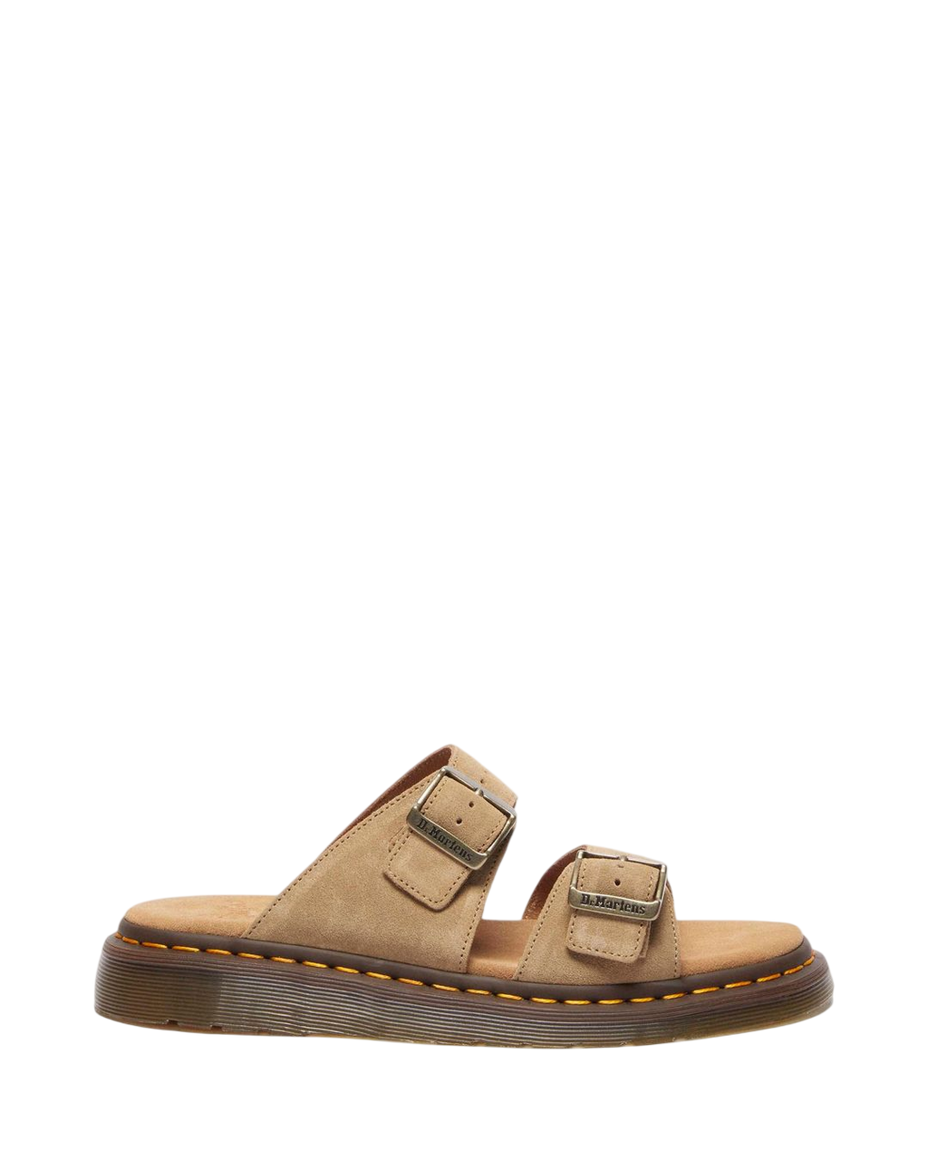 Dr. Martens Josef Suede Slide Sandals in Savannah Tan - side view