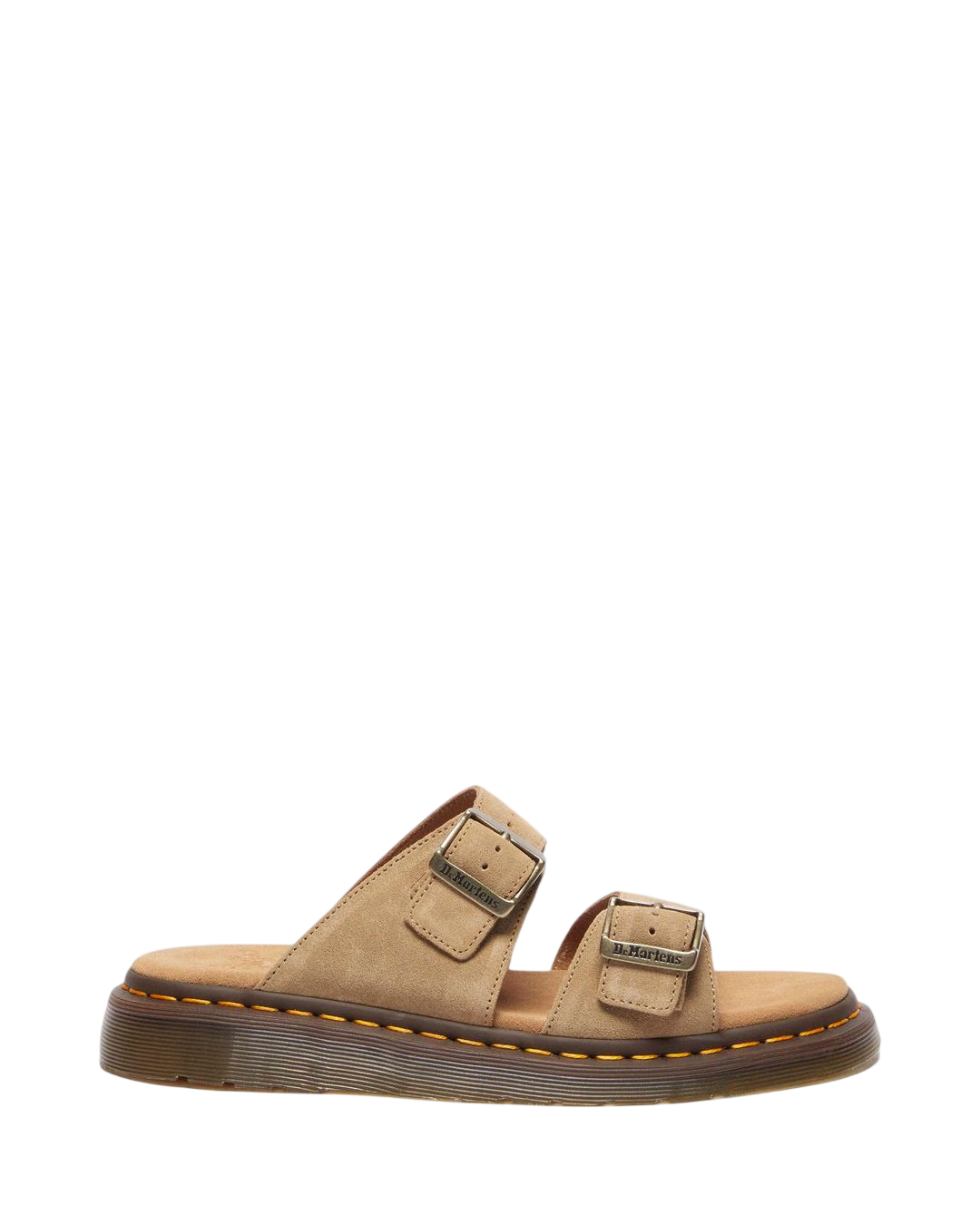 Dr. Martens Josef Suede Slide Sandals in Savannah Tan - side view
