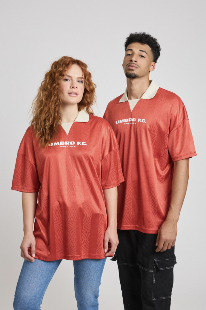 Umbro Retro Fire Whirl Diamond Football Shirt In Red