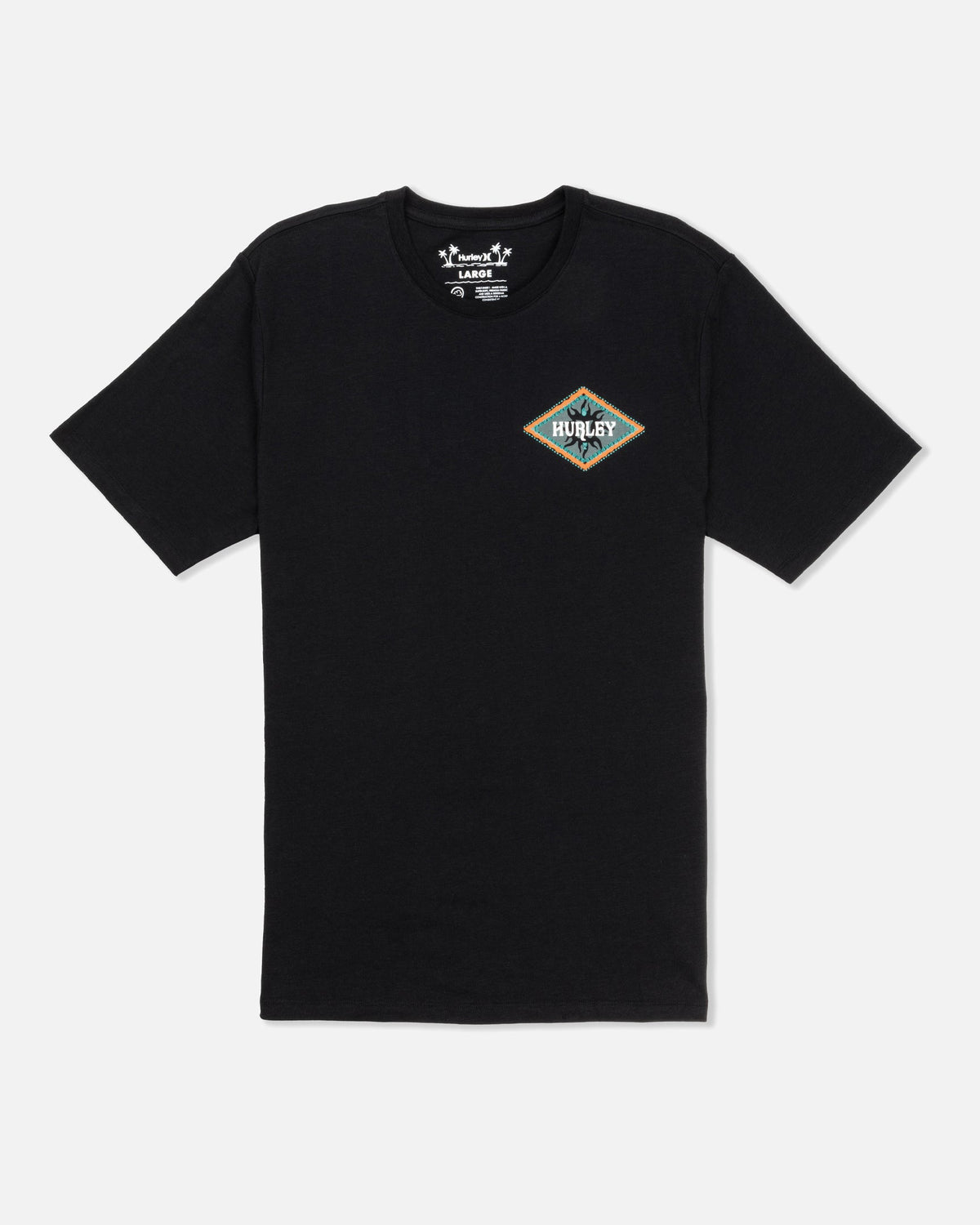 Hurley Tropics Short Sleeve Shirt in Black - front flat
