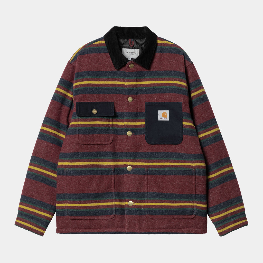 Carhartt WIP Oregon Jacket Stripes Bordeaux - front view