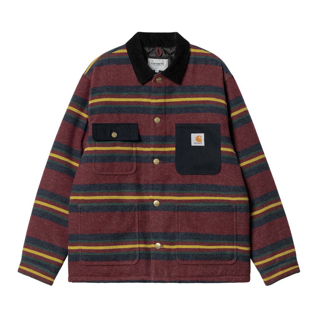 Carhartt WIP Oregon Jacket Stripes Bordeaux - front view